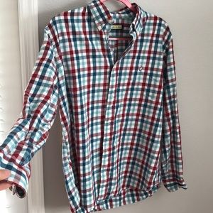 MENS MOBILE BAY red and blue long sleeve button up